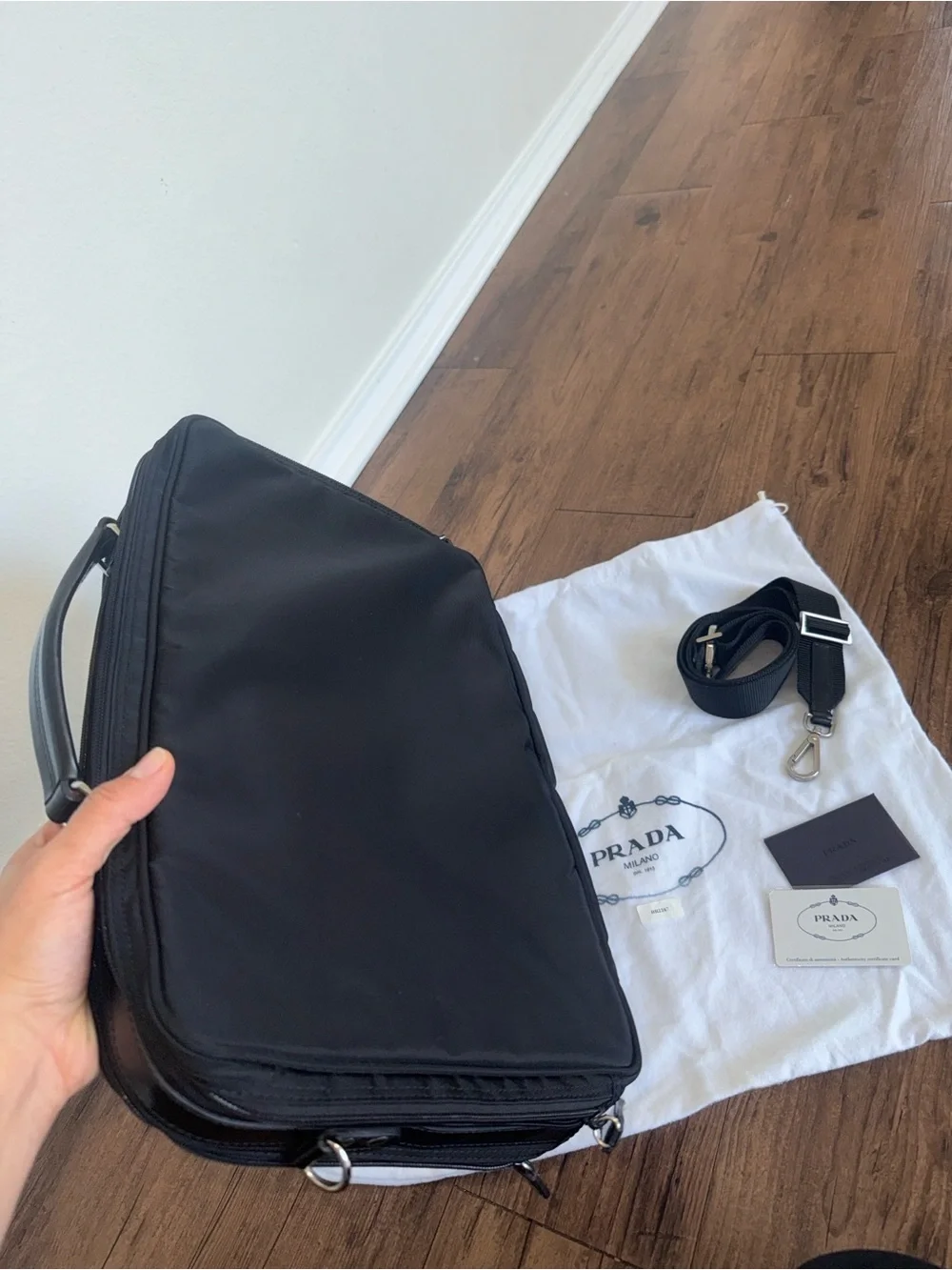 Prada Business Bag in Black Nylon Canvas